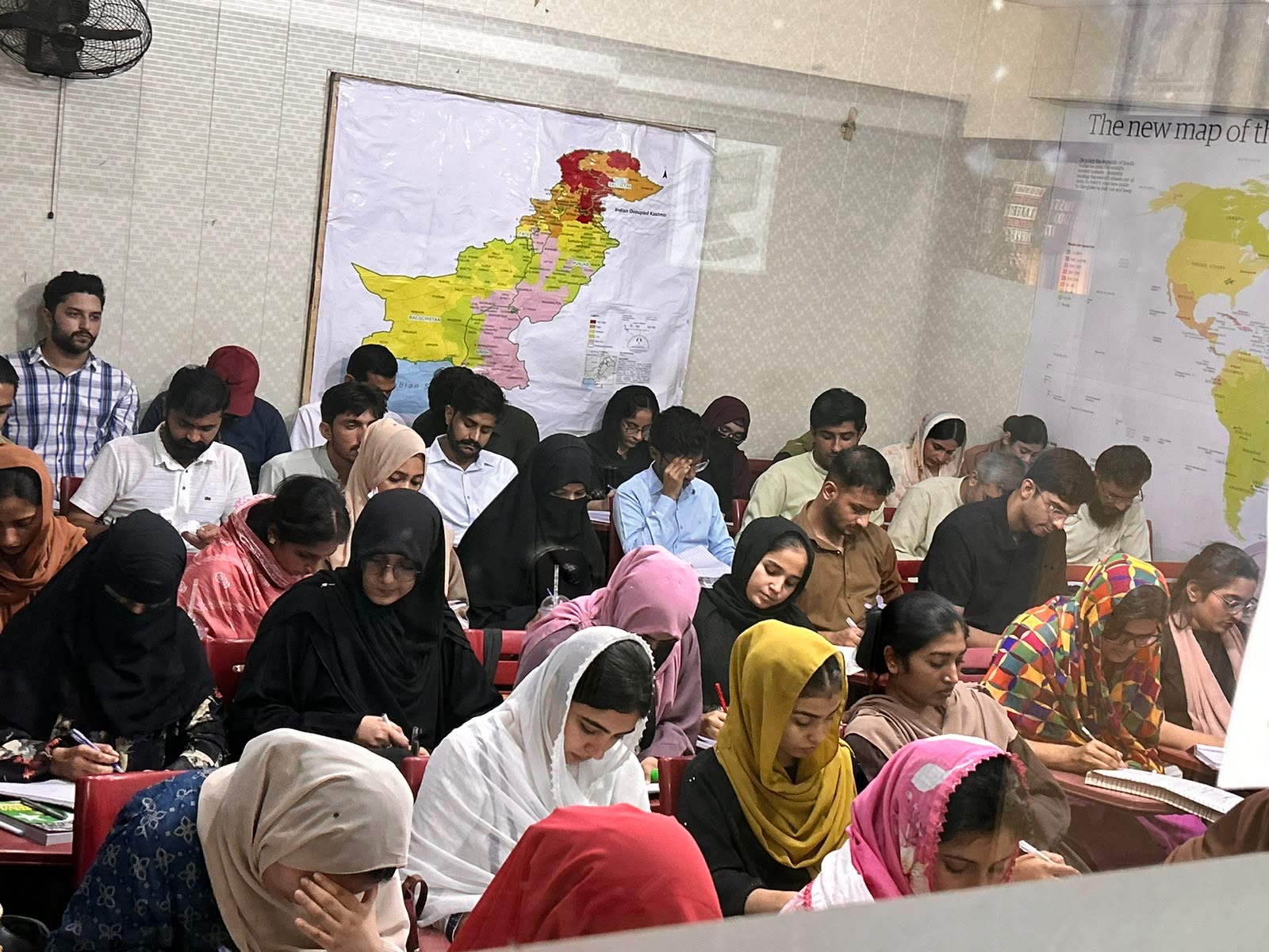 The study room in use